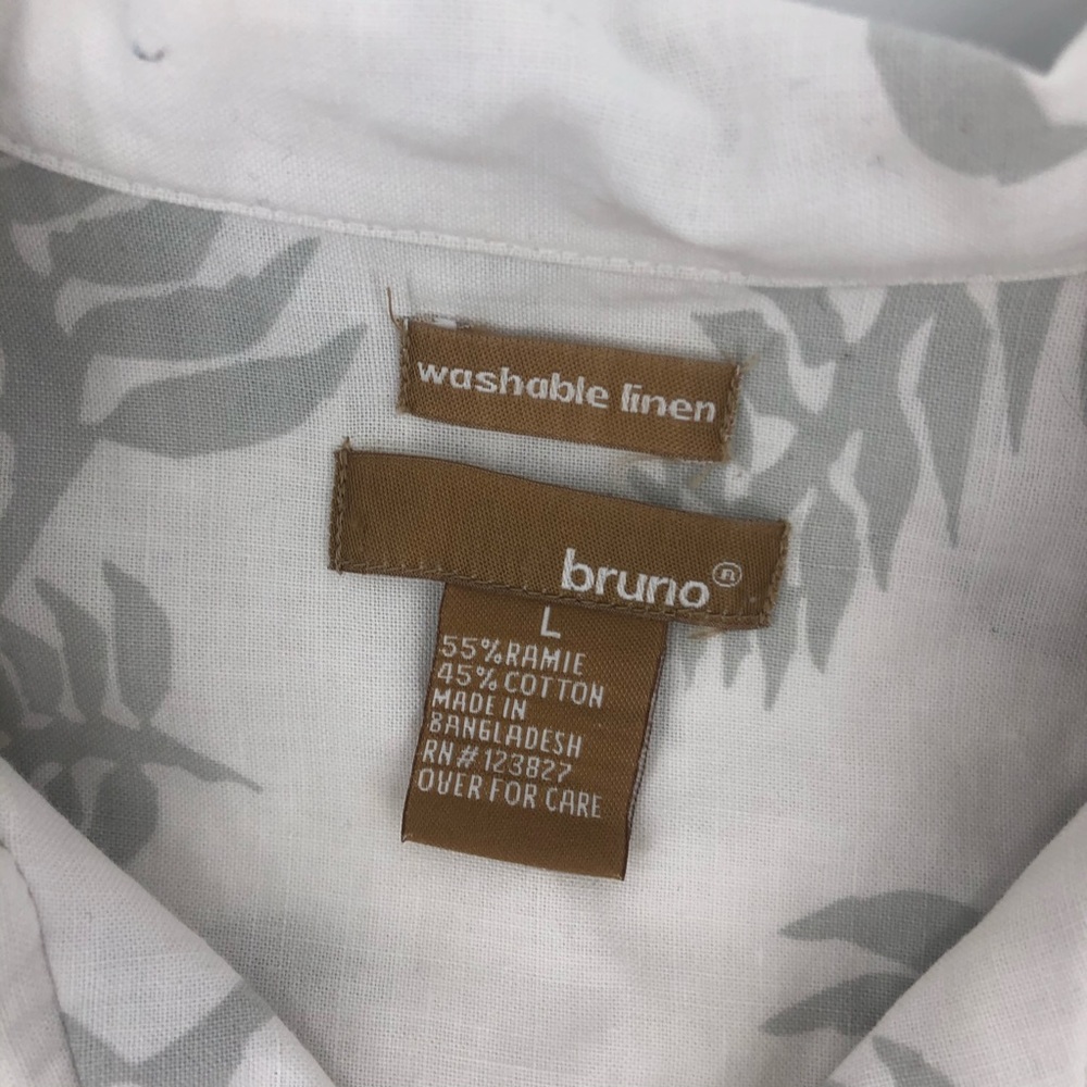 🎈 Bruno Black & White Hawaiian Tropical Print - Picture 9 of 11
